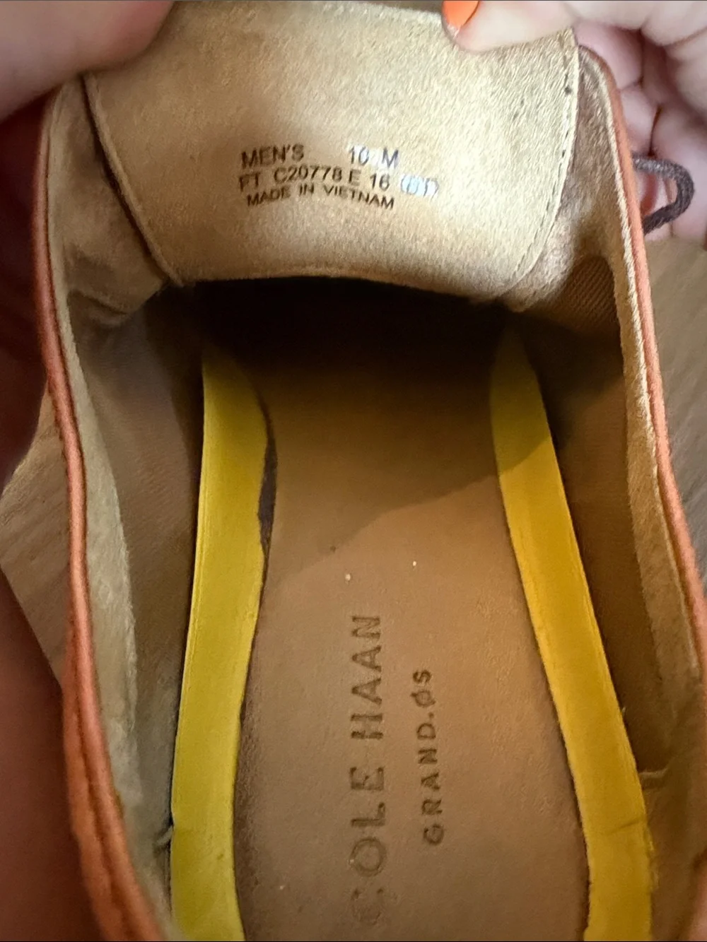 Cole Haan Men's Wingtip Derby in Burnt Orange Brown